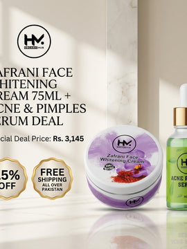 Zafrani Face Whitening Cream 75ml + Acne Pimple Serum | Clear & Glowing Skin Combo