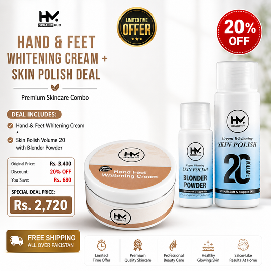Hand & Feet Whitening Cream + Herbal Skin Polish Combo